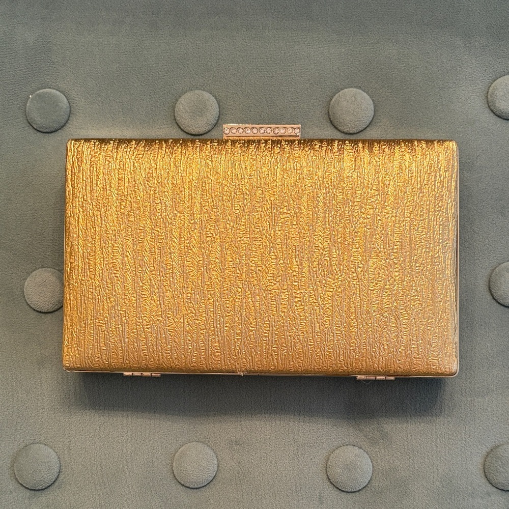 Natasha Gold Clutch Bag